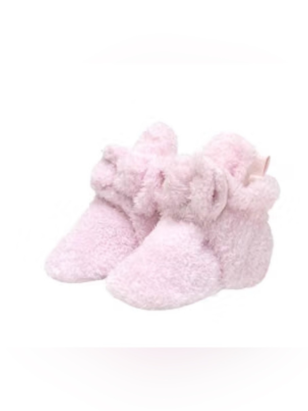 12-18M🎀 Robeez Plush Light Pastel Pink Snap Baby Bow Booties Early Walker